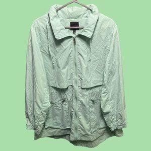 Lane Bryant Crinkle Cinched-Waist Jacket with Convertible Hoodie